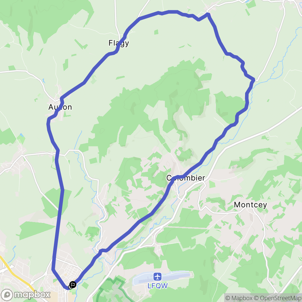 Vesoul : carte du parcours de randonnée - France