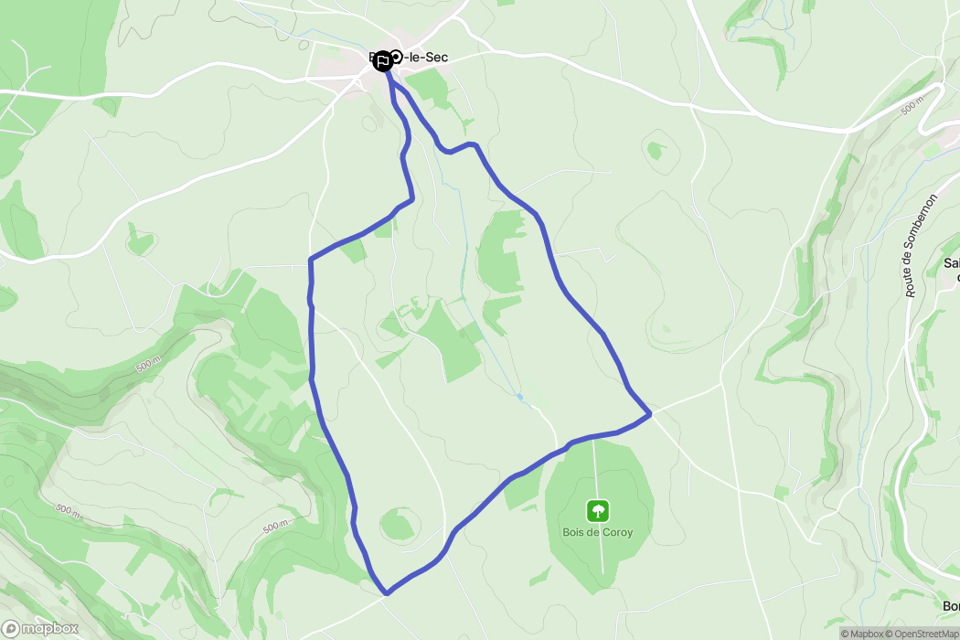 Bligny-le-Sec : carte du parcours de randonnée - France