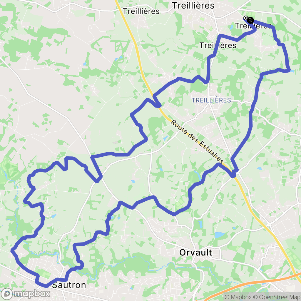 Treillières : carte du parcours de randonnée - France