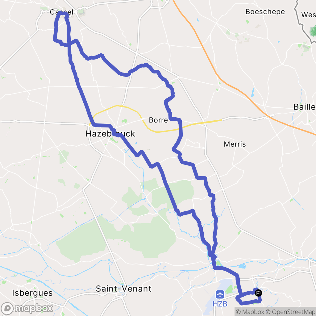 Lestrem : carte du parcours de randonnée - France