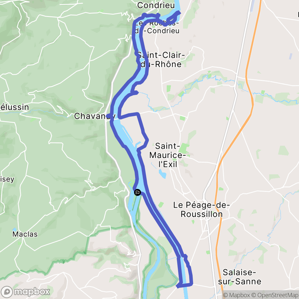 Saint-Pierre-de-Bœuf : carte du parcours de randonnée - France