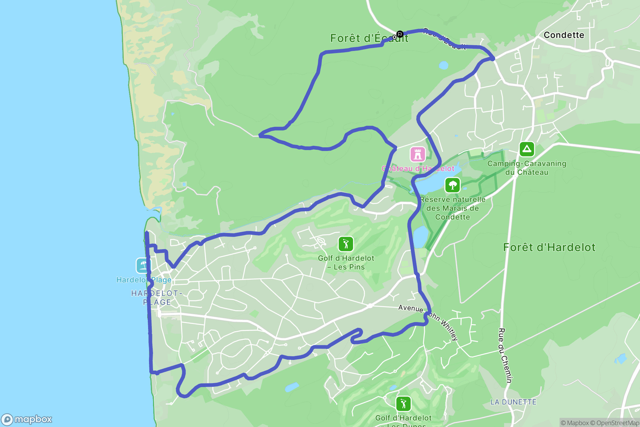 Saint-Étienne-au-Mont : carte du parcours de randonnée - France