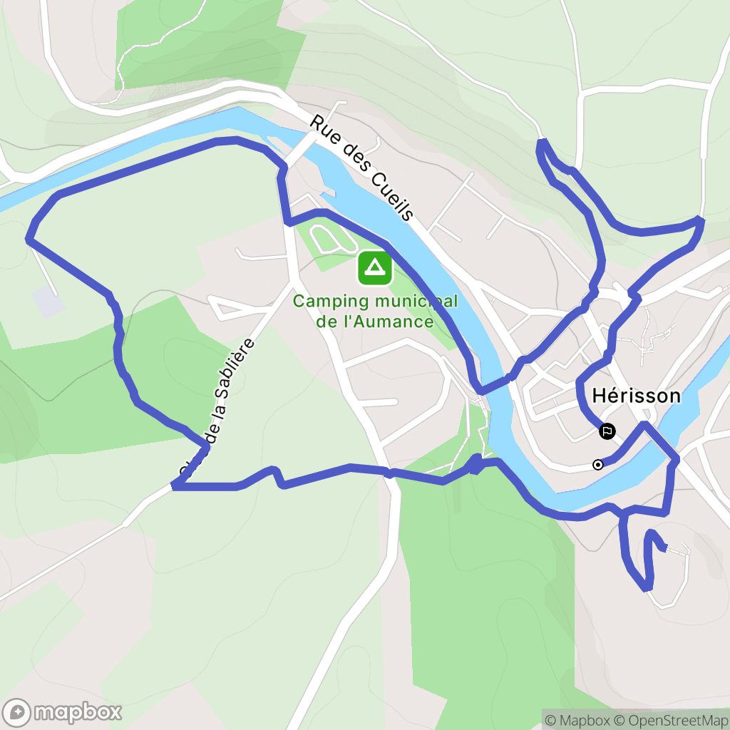 Hérisson : carte du parcours de randonnée - France