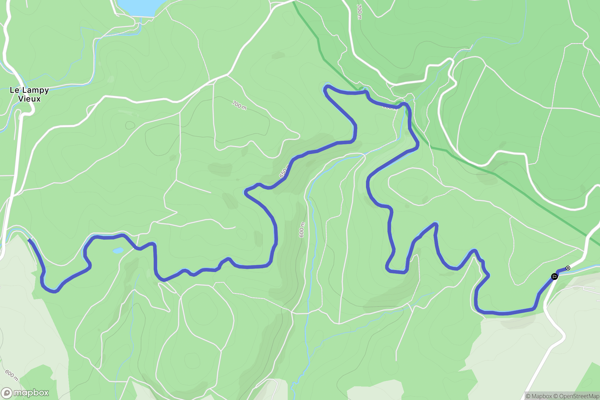 Saissac : carte du parcours de randonnée - France
