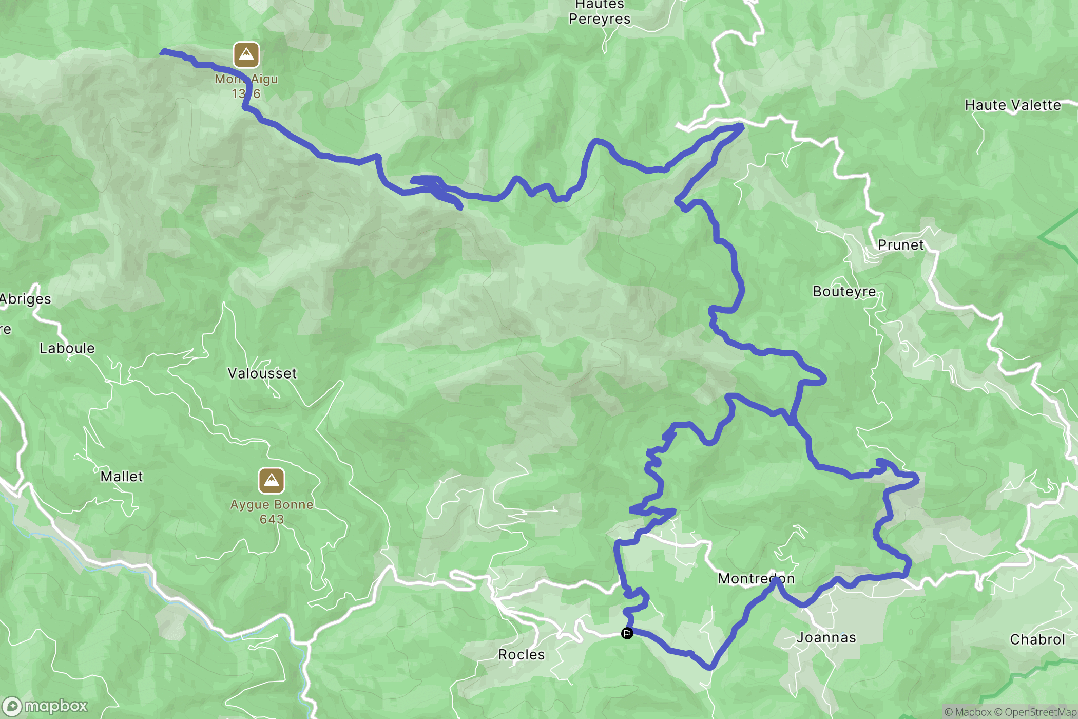 Rocles : carte du parcours de randonnée - France