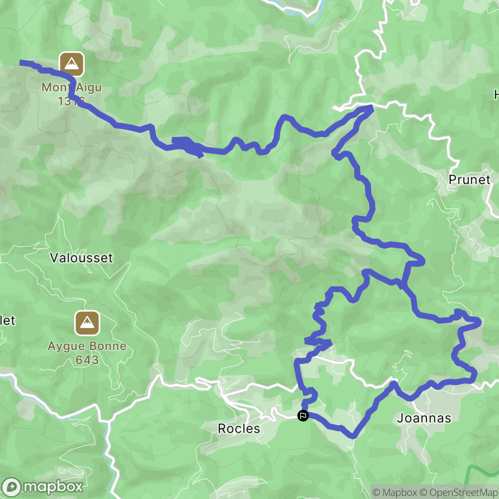 Rocles : carte du parcours de randonnée - France