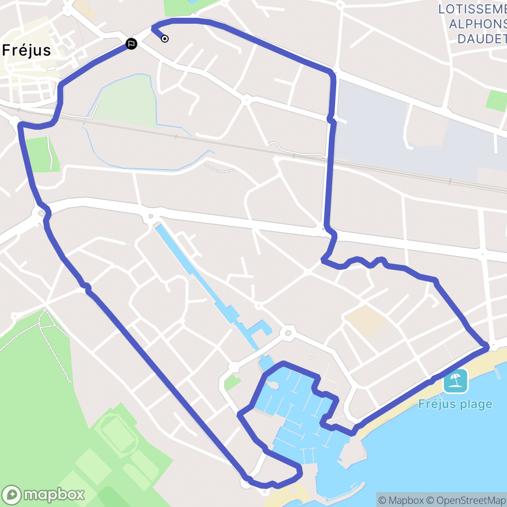 Fréjus : carte du parcours de randonnée - France