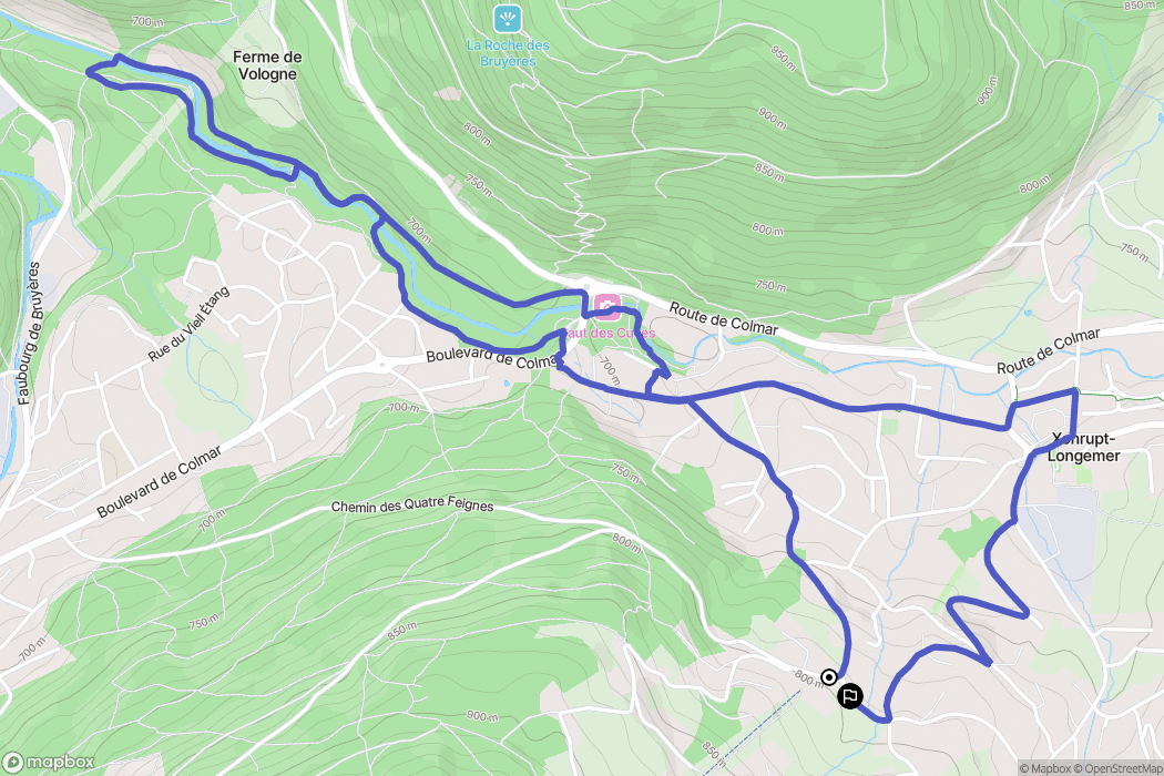 Xonrupt-Longemer : carte du parcours de randonnée - France