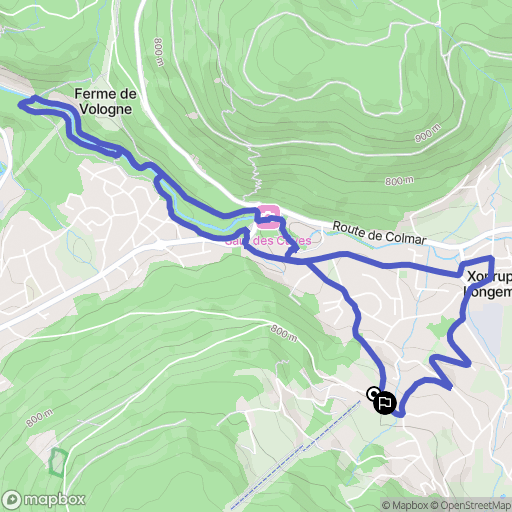 Xonrupt-Longemer : carte du parcours de randonnée - France