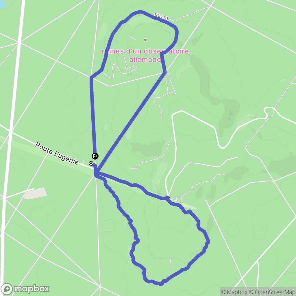 Compiègne : carte du parcours de randonnée - France
