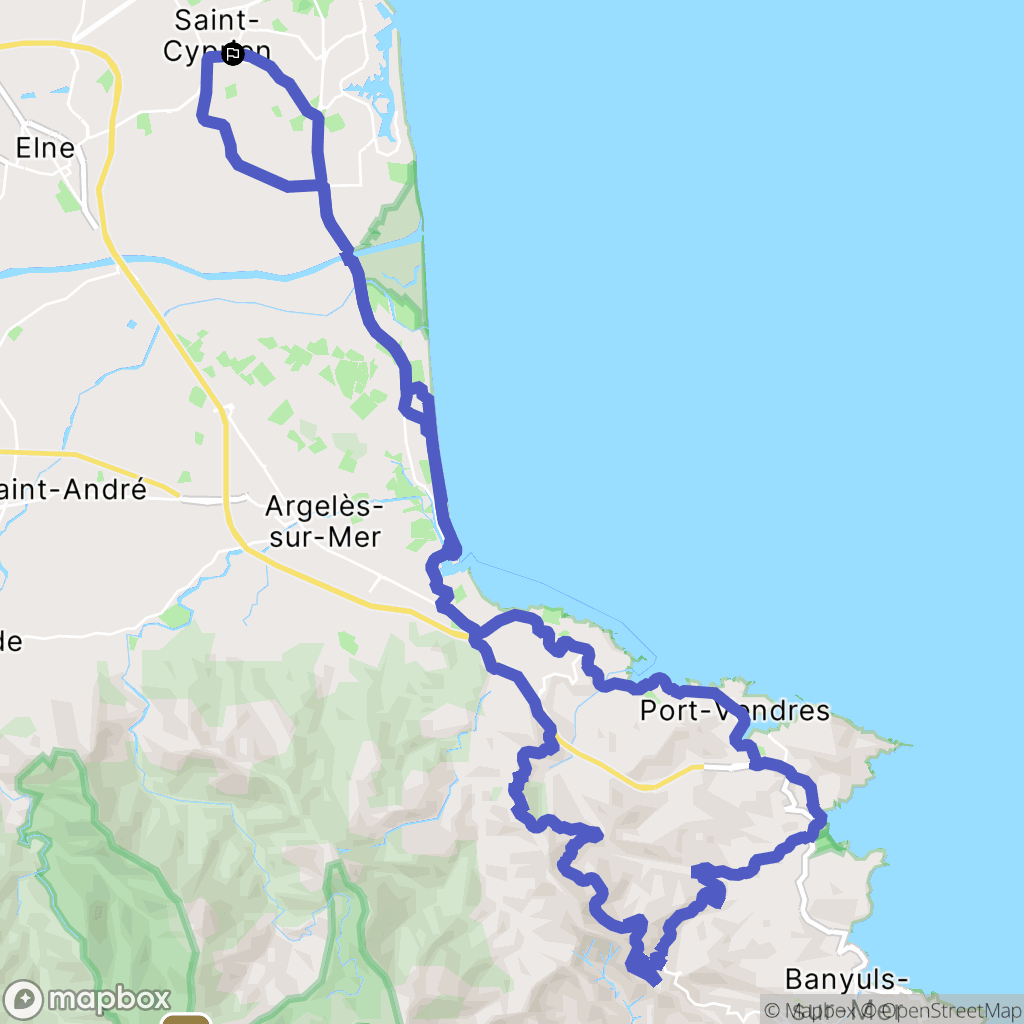 Saint-Cyprien : carte du parcours de randonnée - France