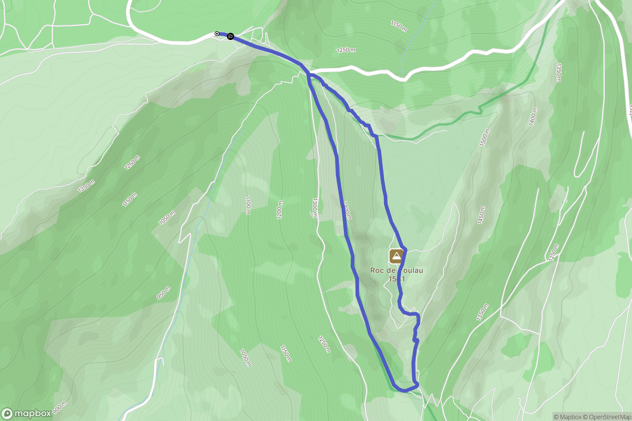 Omblèze : carte du parcours de randonnée - France