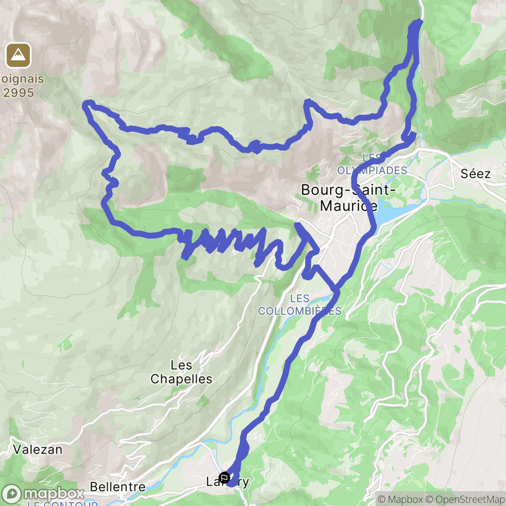 Landry : carte du parcours de randonnée - France