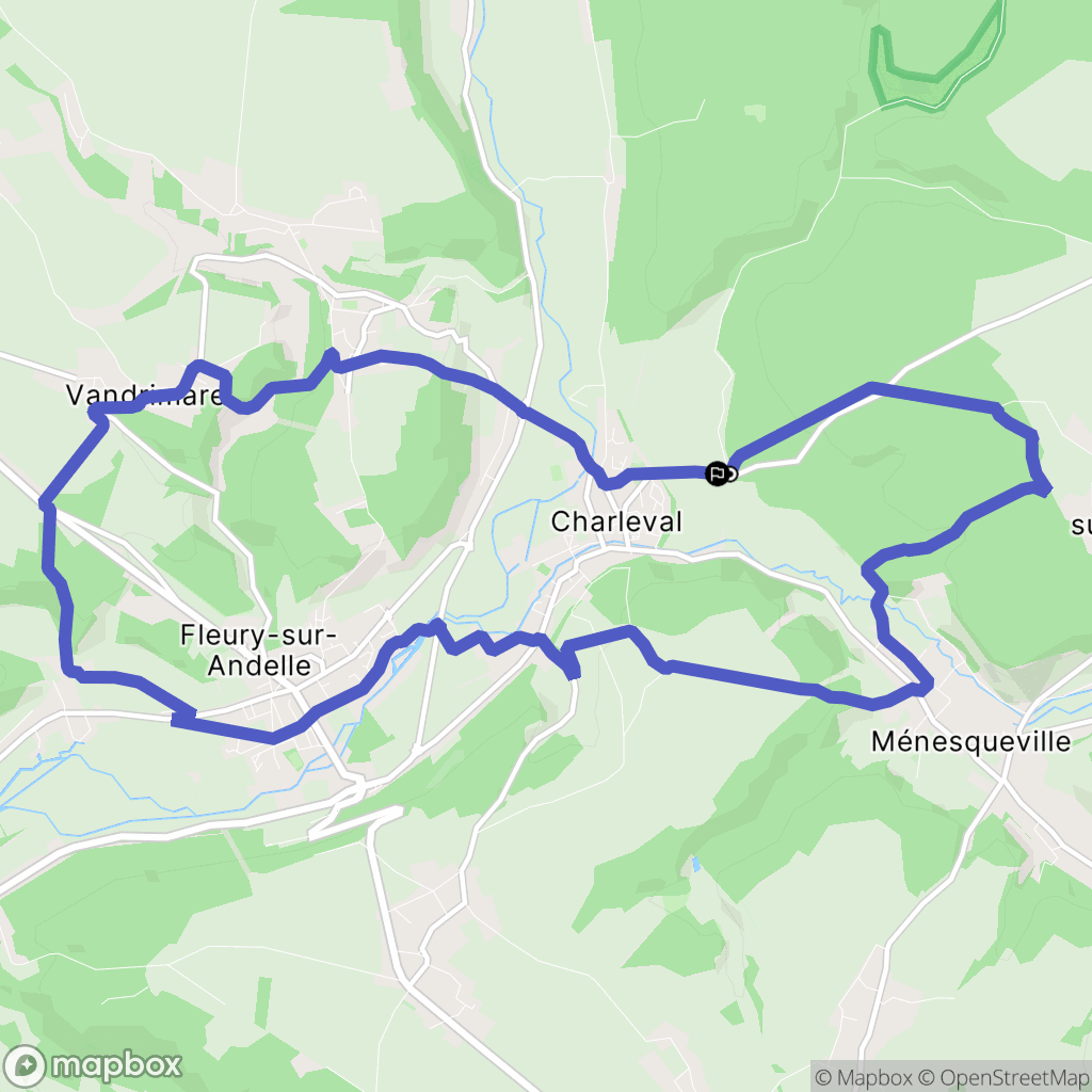Rosay-sur-Lieure : carte du parcours de randonnée - France