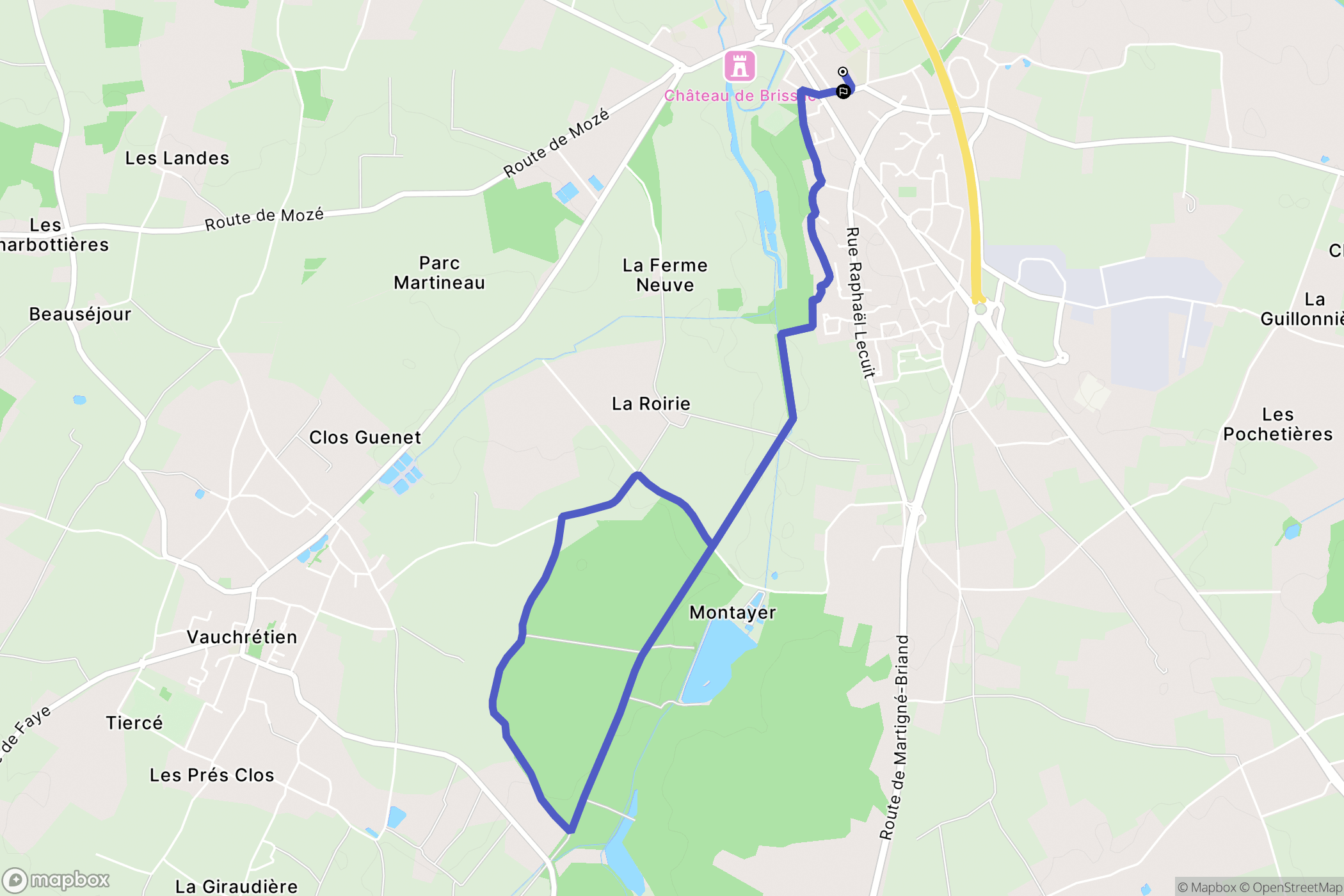 Brissac-Loire-Aubance : carte du parcours de randonnée - France