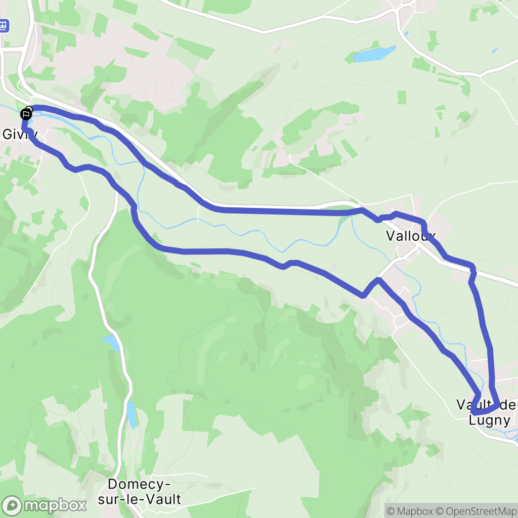Givry : carte du parcours de randonnée - France