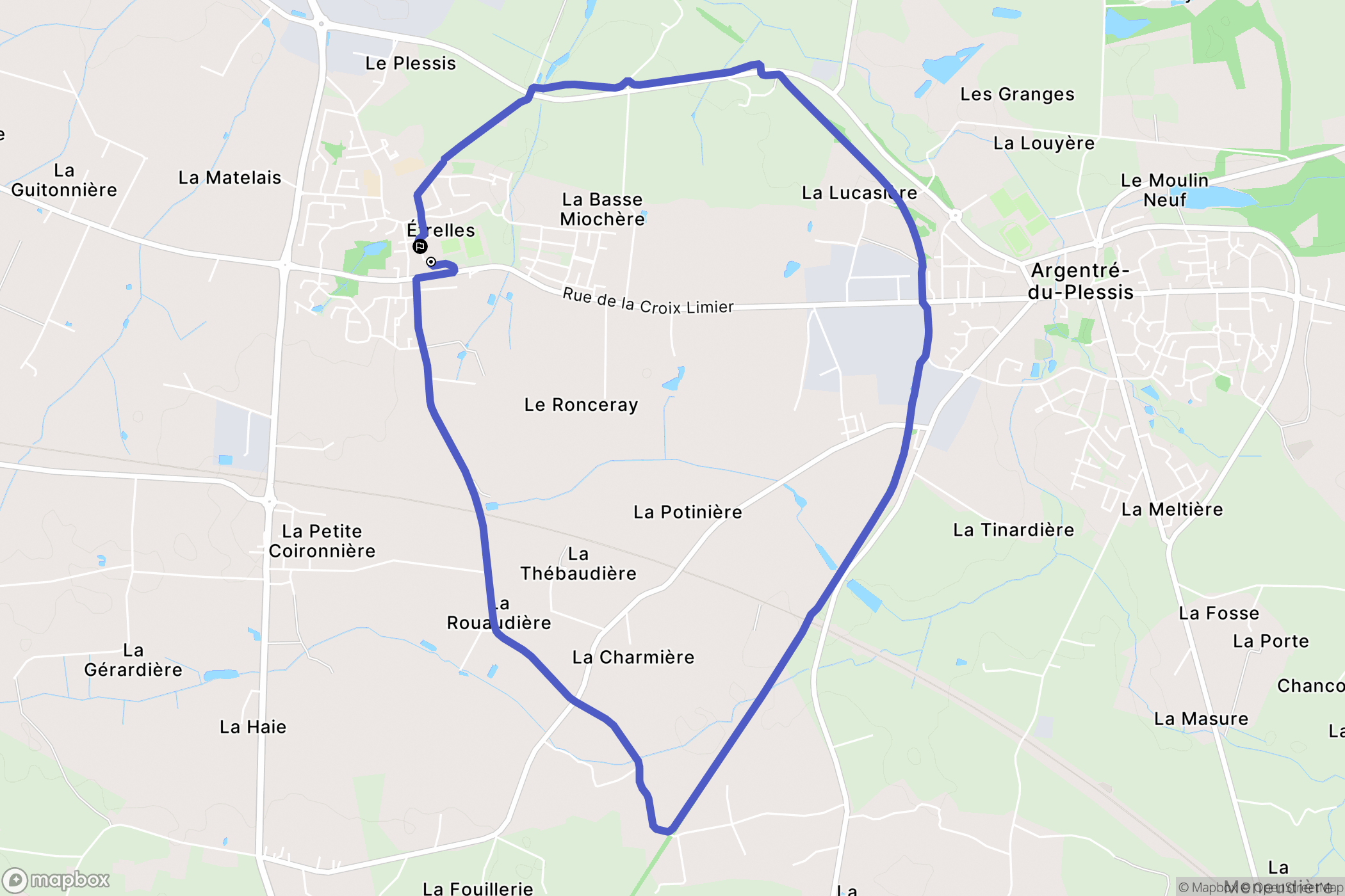 Étrelles : carte du parcours de randonnée - France