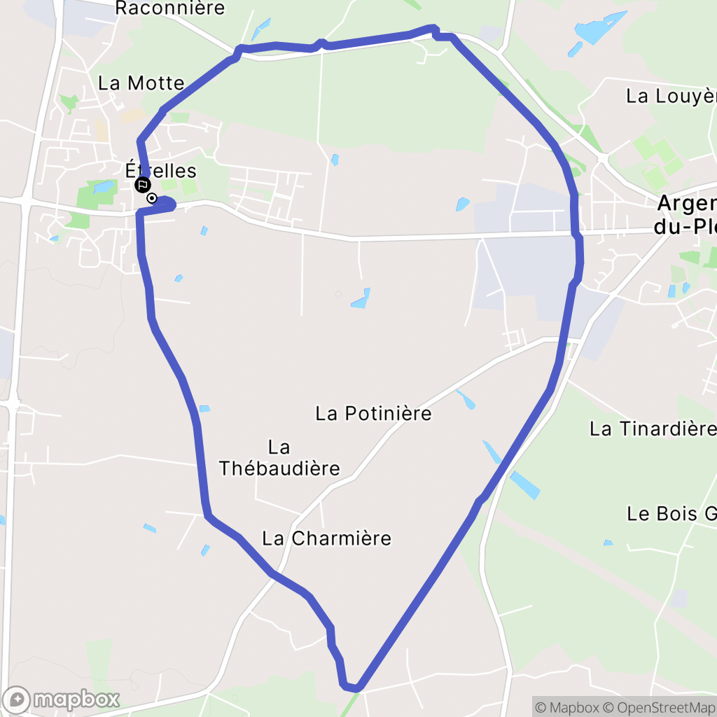 Étrelles : carte du parcours de randonnée - France