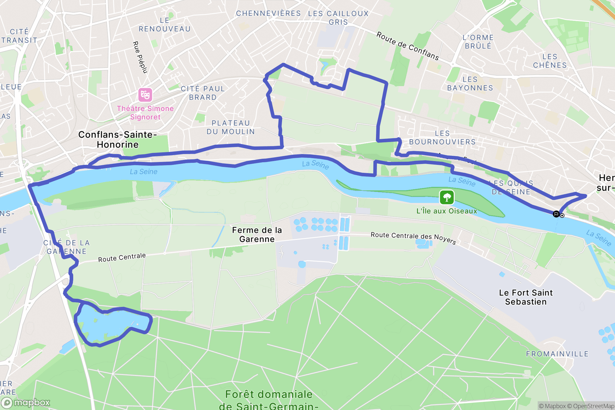 Herblay-sur-Seine : carte du parcours de randonnée - France