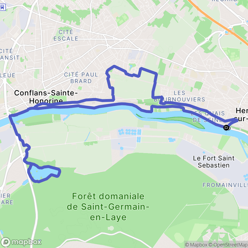 Herblay-sur-Seine : carte du parcours de randonnée - France