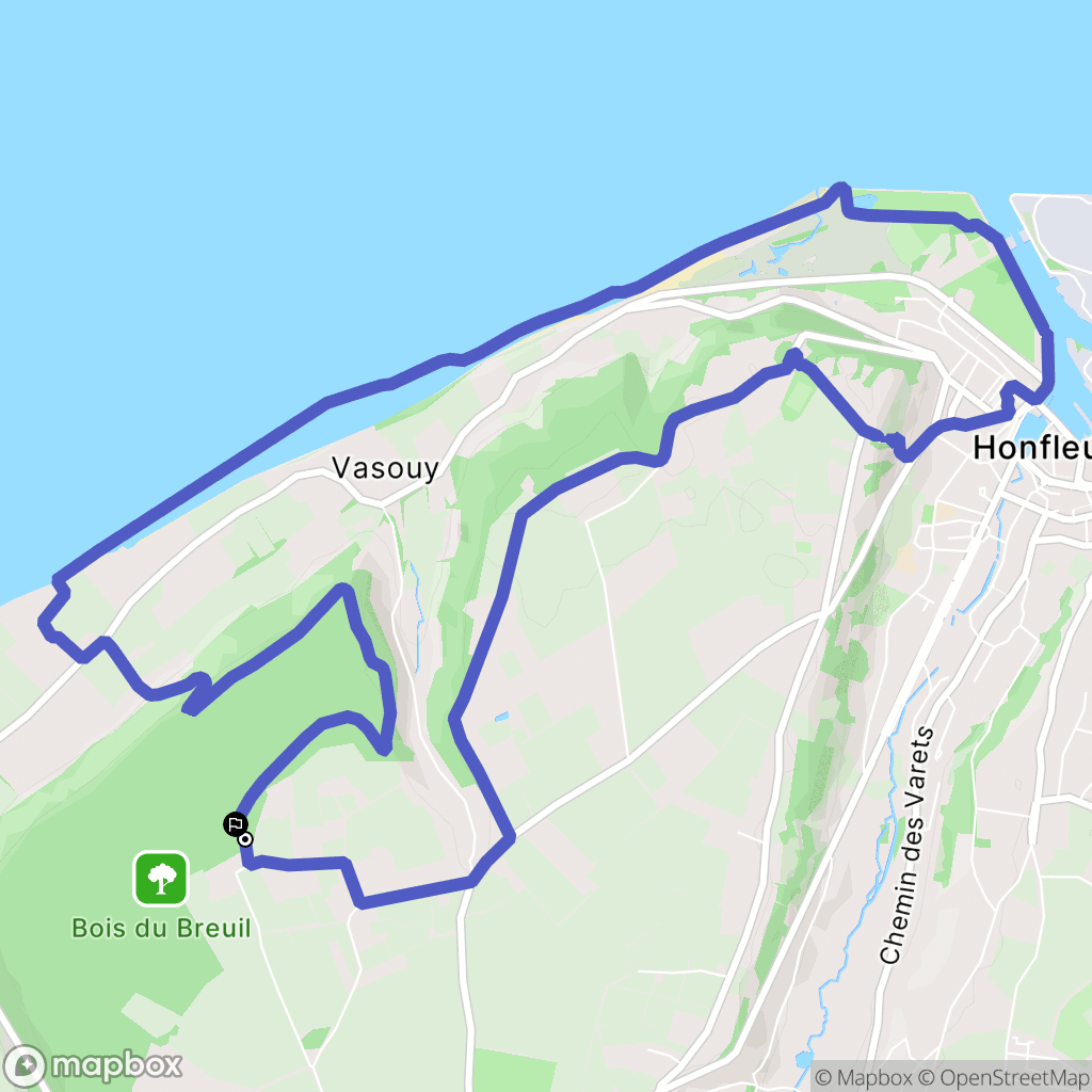 Équemauville : carte du parcours de randonnée - France