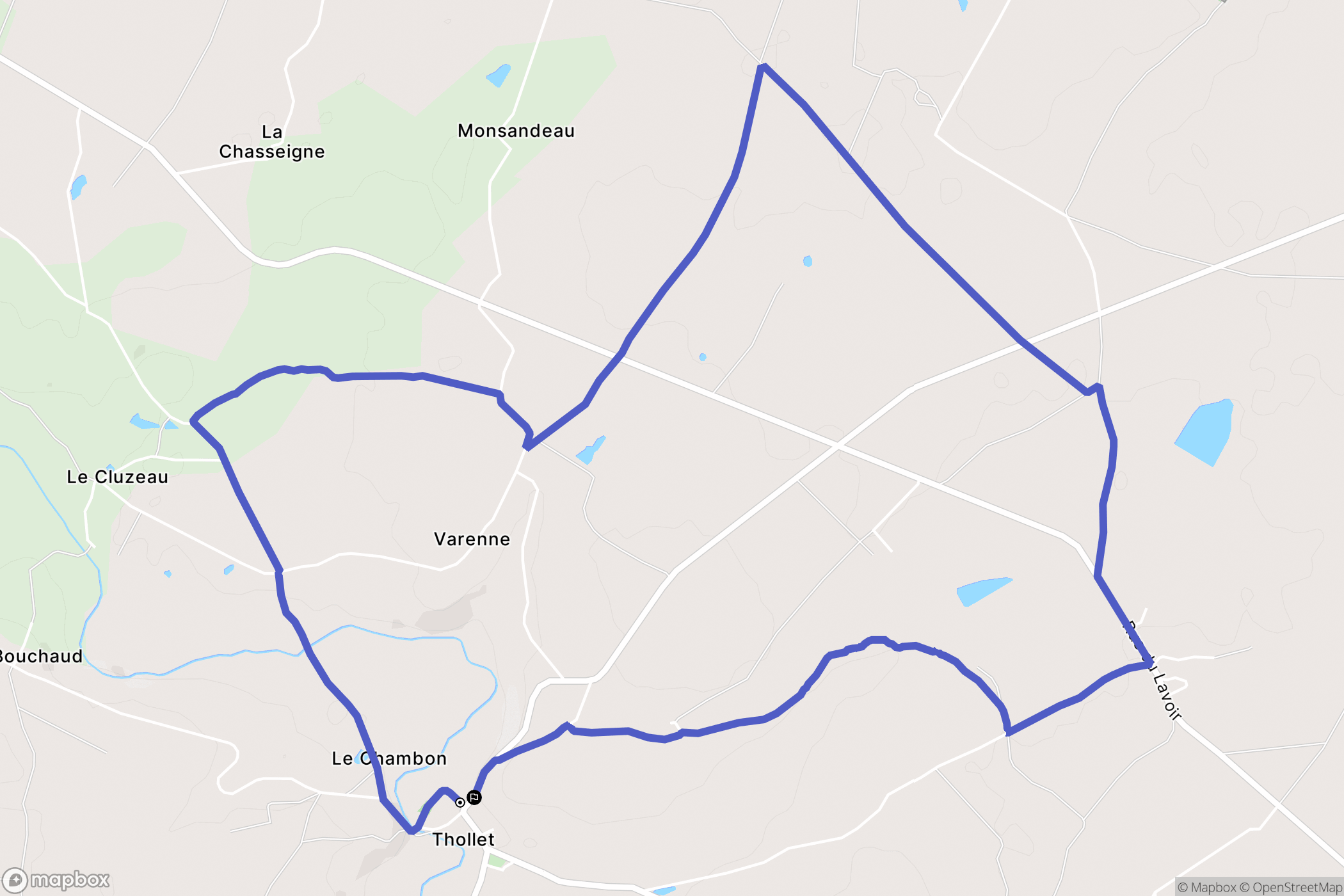 Thollet : carte du parcours de randonnée - France