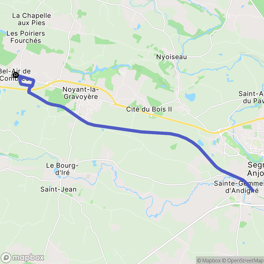 Ombrée d'Anjou : carte du parcours de randonnée - France