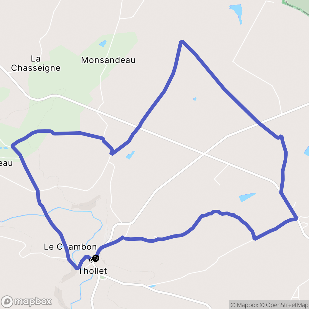 Thollet : carte du parcours de randonnée - France