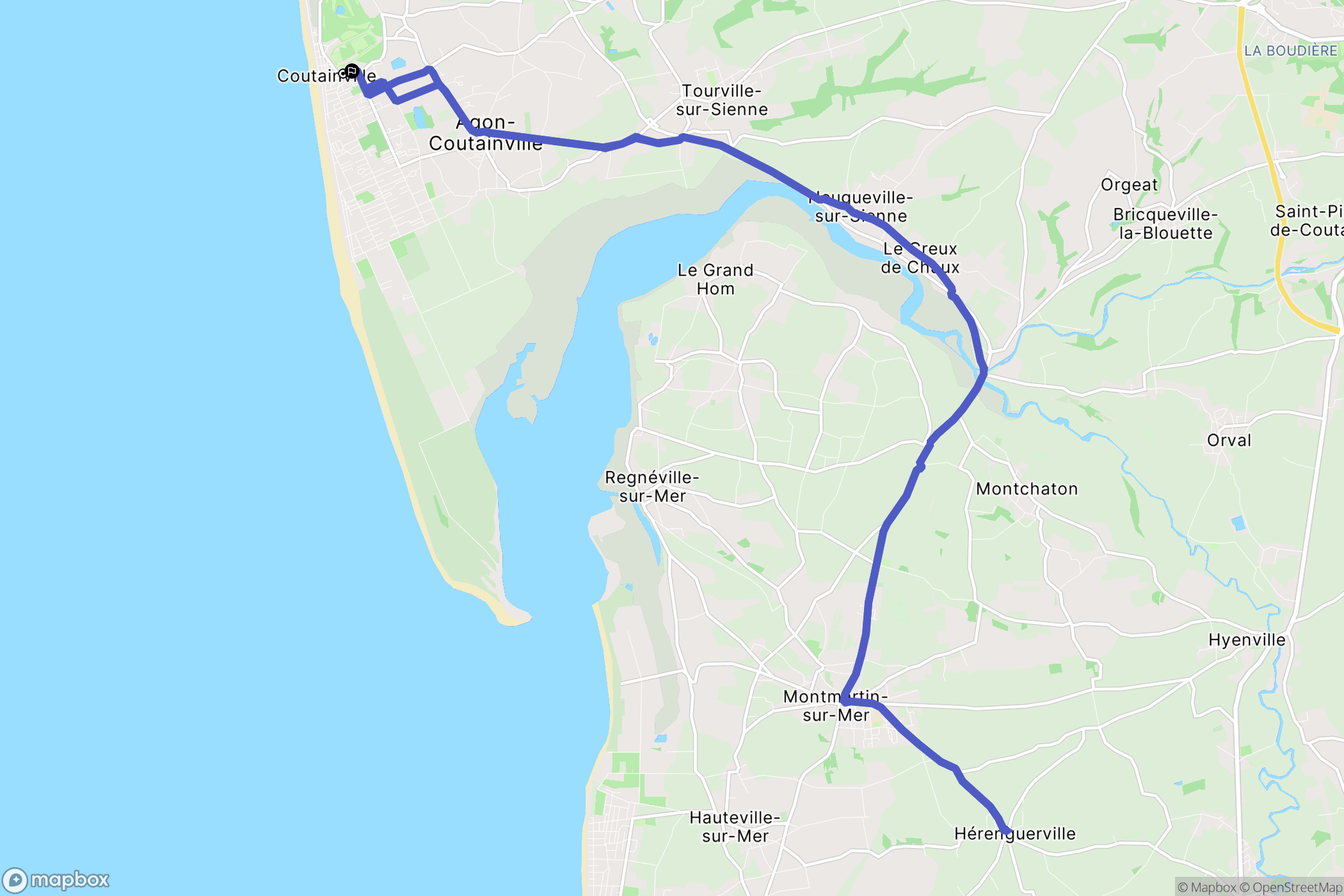 Agon-Coutainville : carte du parcours de randonnée - France