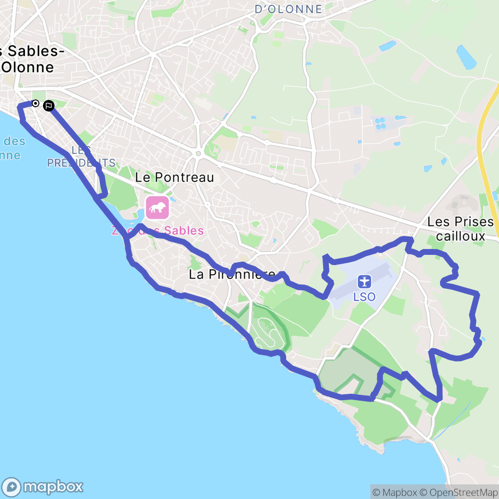 Les Sables-d'Olonne : carte du parcours de randonnée - France