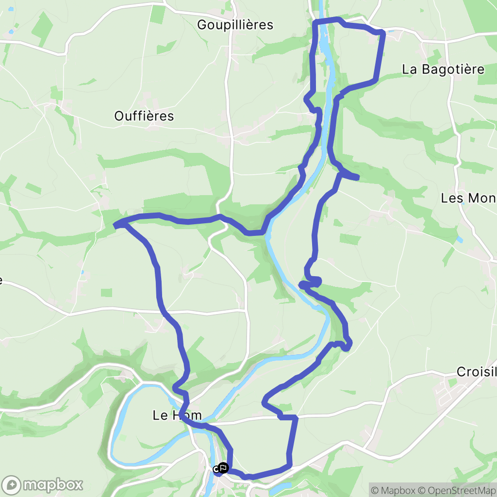Le Hom : carte du parcours de randonnée - France