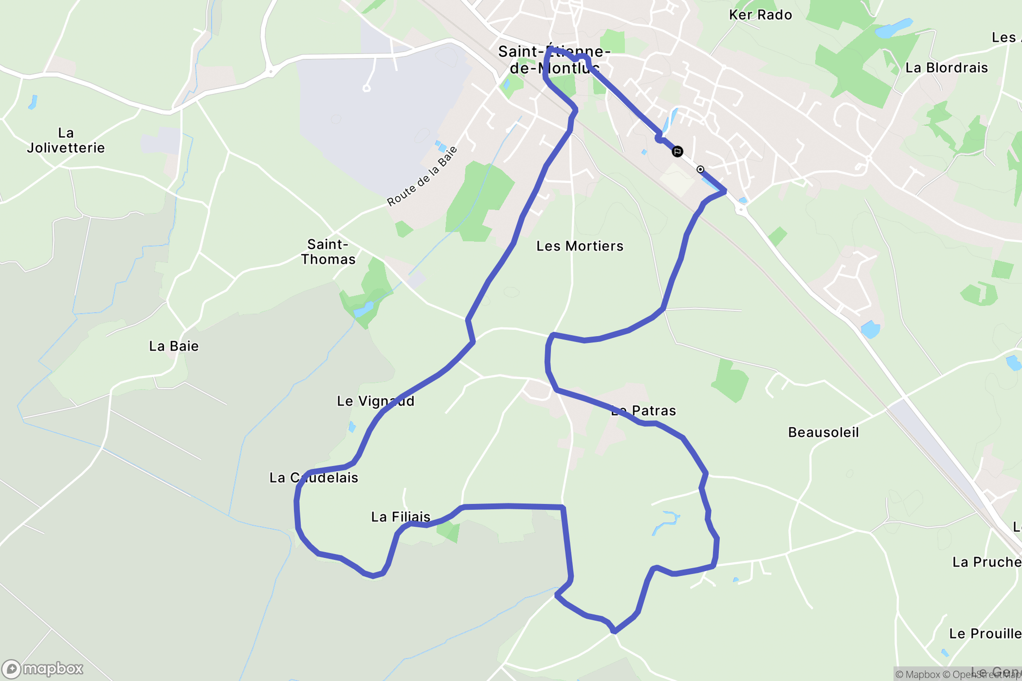 Saint-Étienne-de-Montluc : carte du parcours de randonnée - France