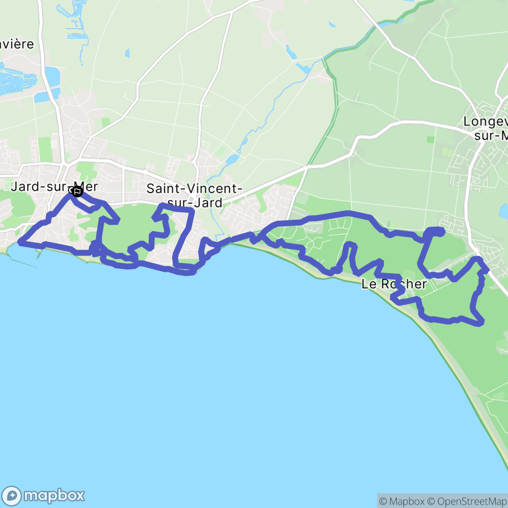 Jard-sur-Mer : carte du parcours de randonnée - France