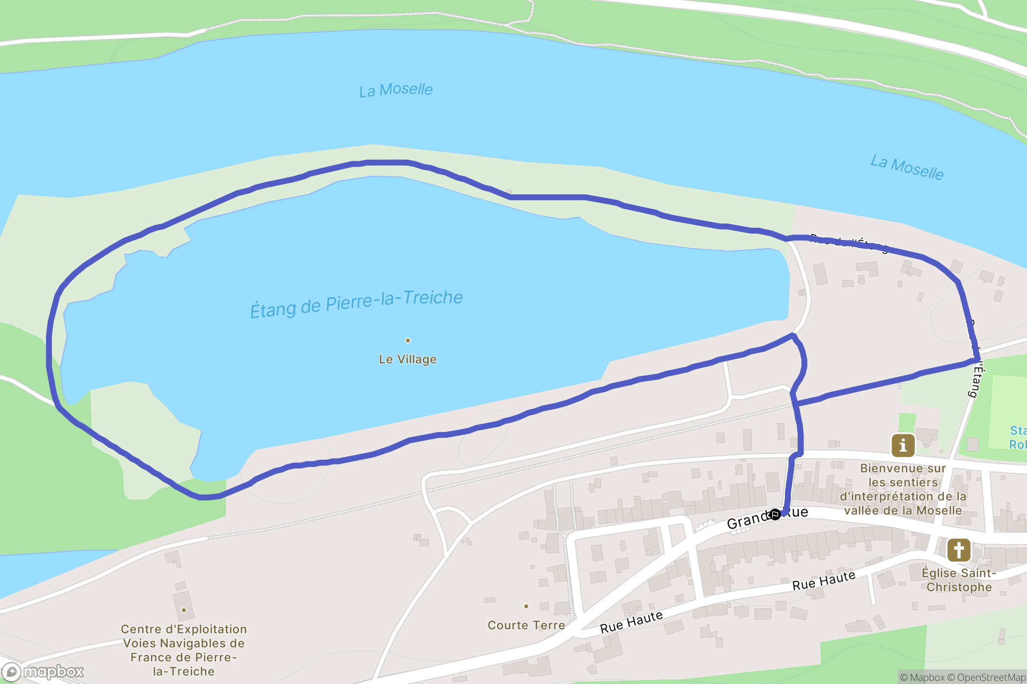Pierre-la-Treiche : carte du parcours de randonnée - France