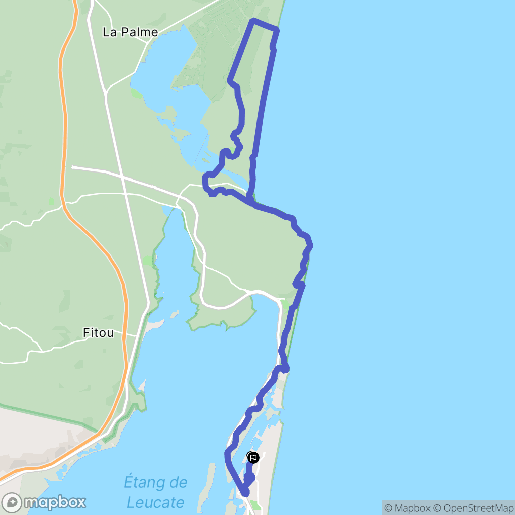 Leucate : carte du parcours de randonnée - France