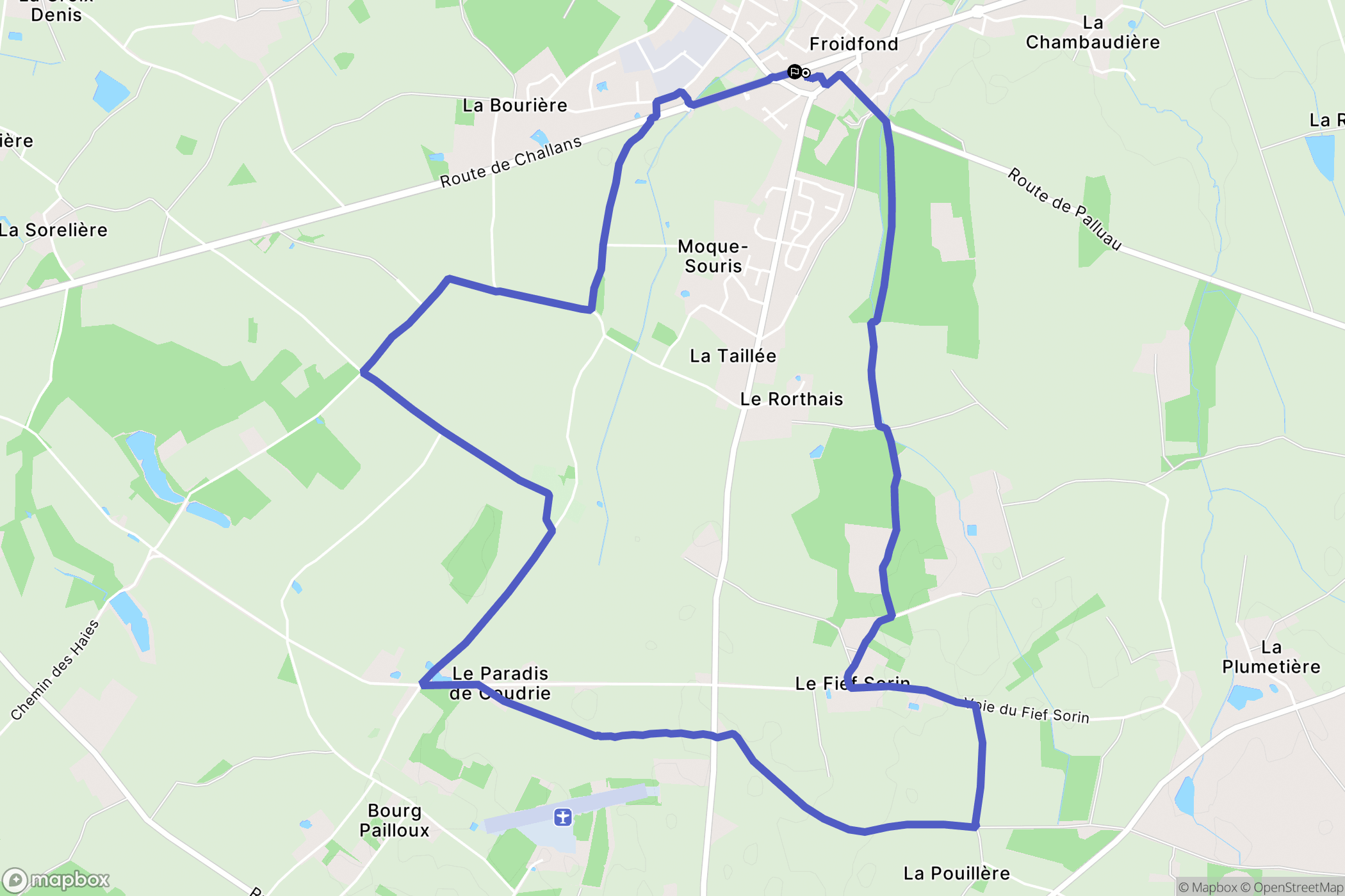 Froidfond : carte du parcours de randonnée - France