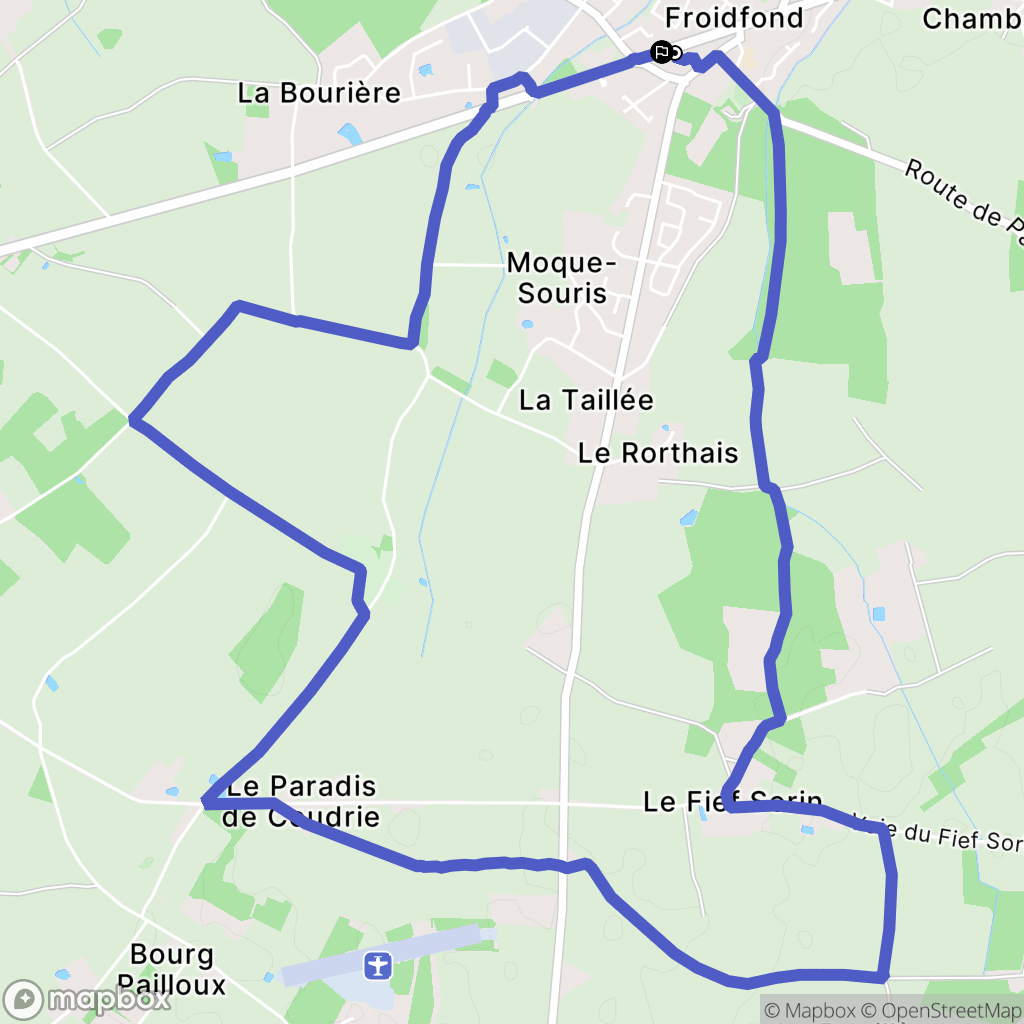 Froidfond : carte du parcours de randonnée - France