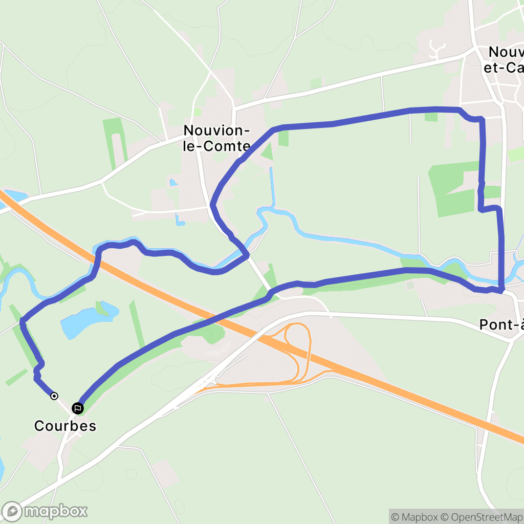 Courbes : carte du parcours de randonnée - France