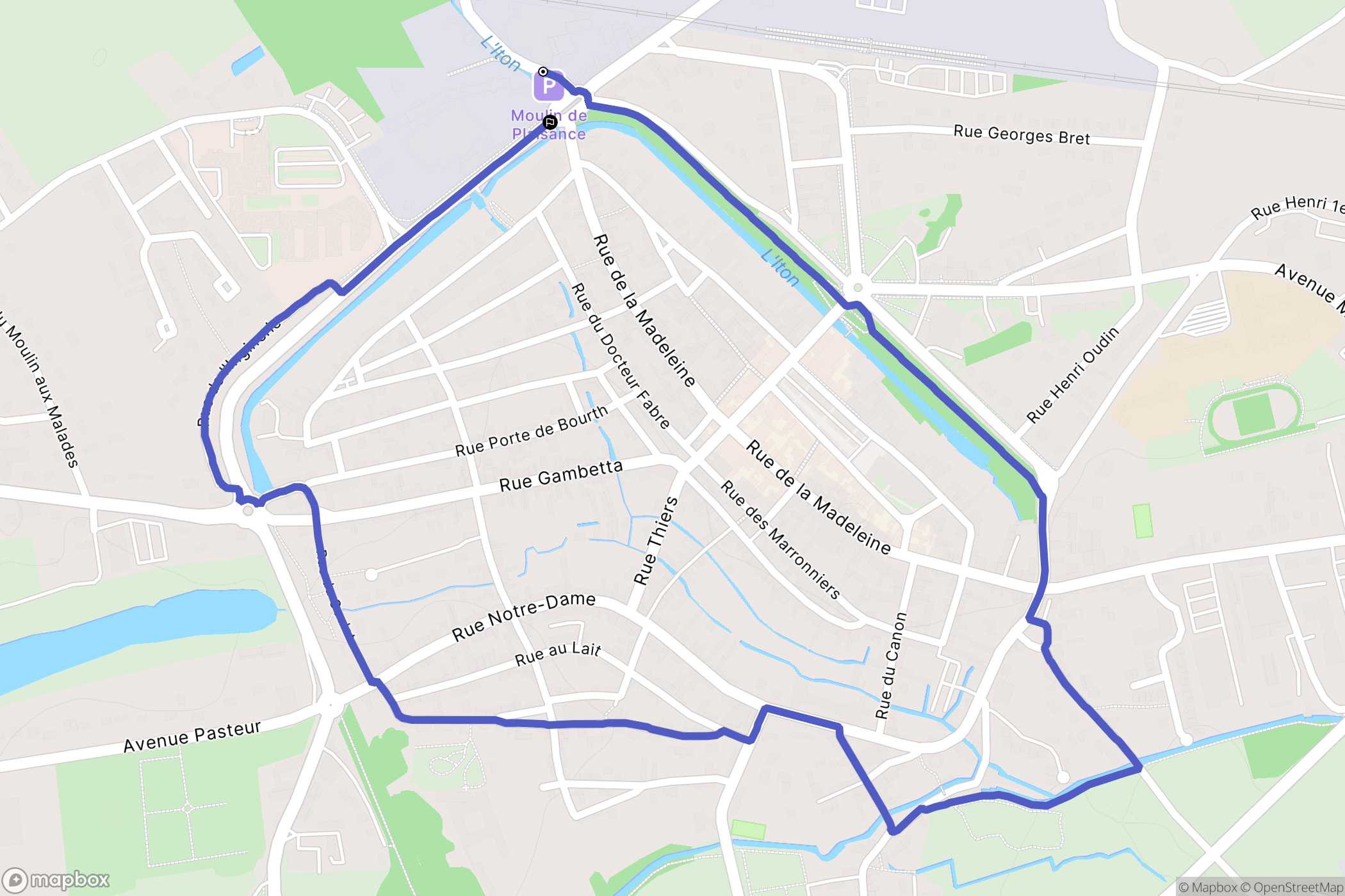 Verneuil d'Avre et d'Iton : carte du parcours de randonnée - France