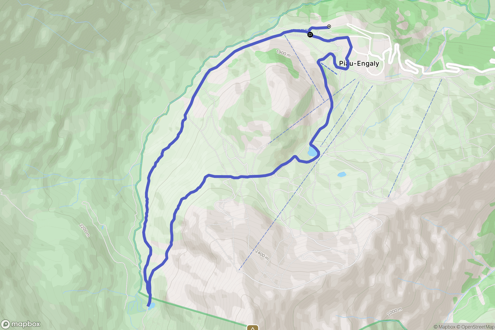 Aragnouet : carte du parcours de randonnée - France