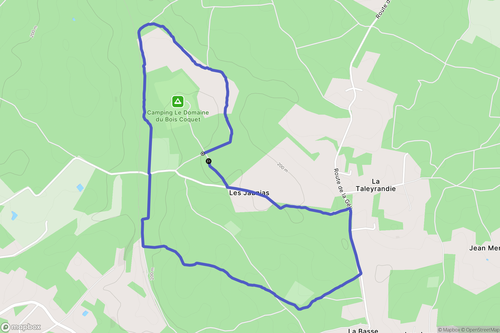 La Douze : carte du parcours de randonnée - France