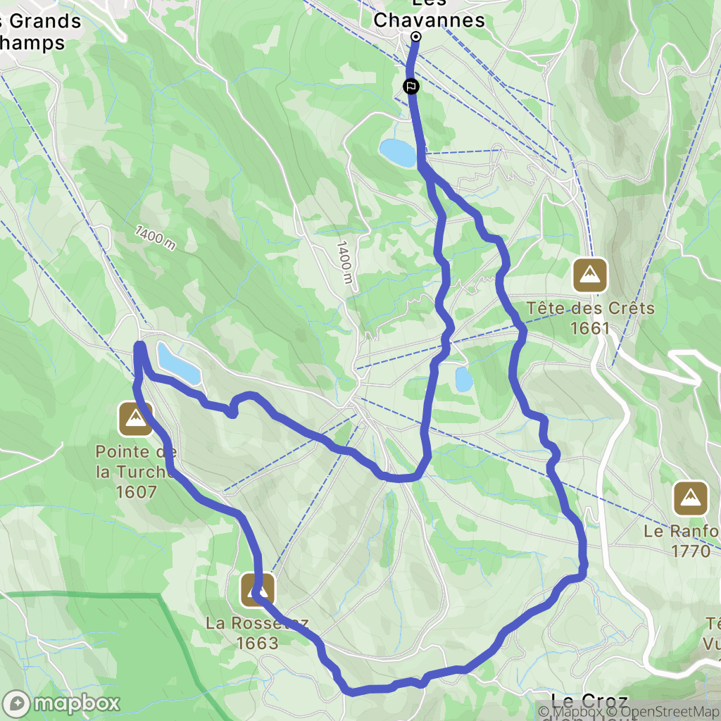 Les Gets : carte du parcours de randonnée - France