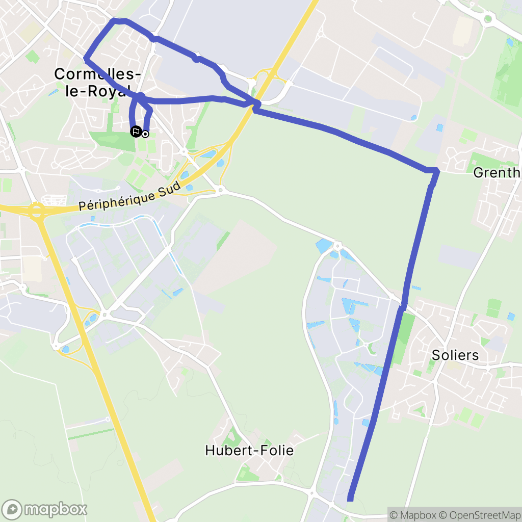 Cormelles-le-Royal : carte du parcours de randonnée - France