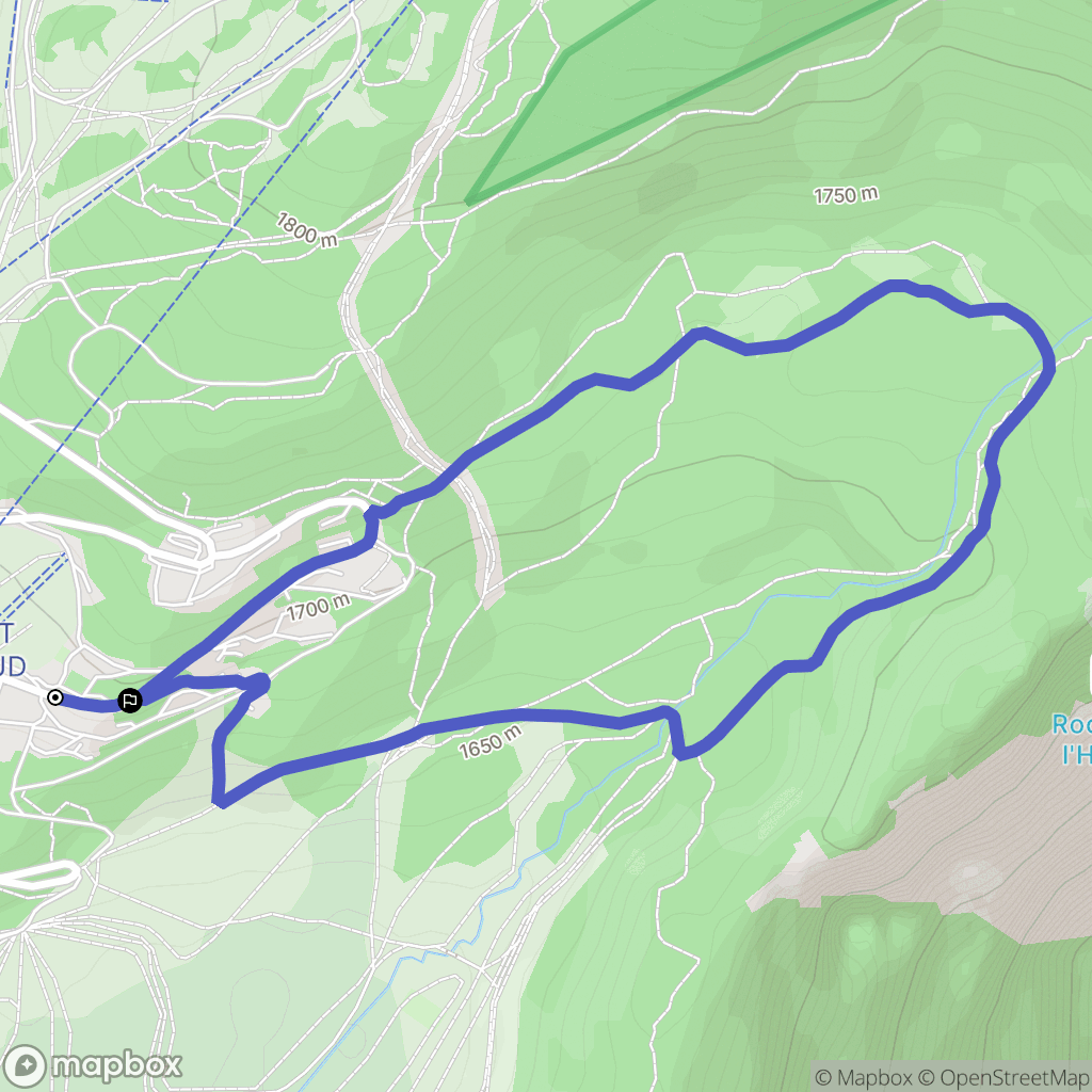 Chamrousse : carte du parcours de randonnée - France