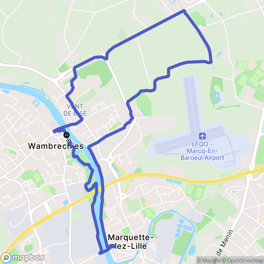 Wambrechies : carte du parcours de randonnée - France