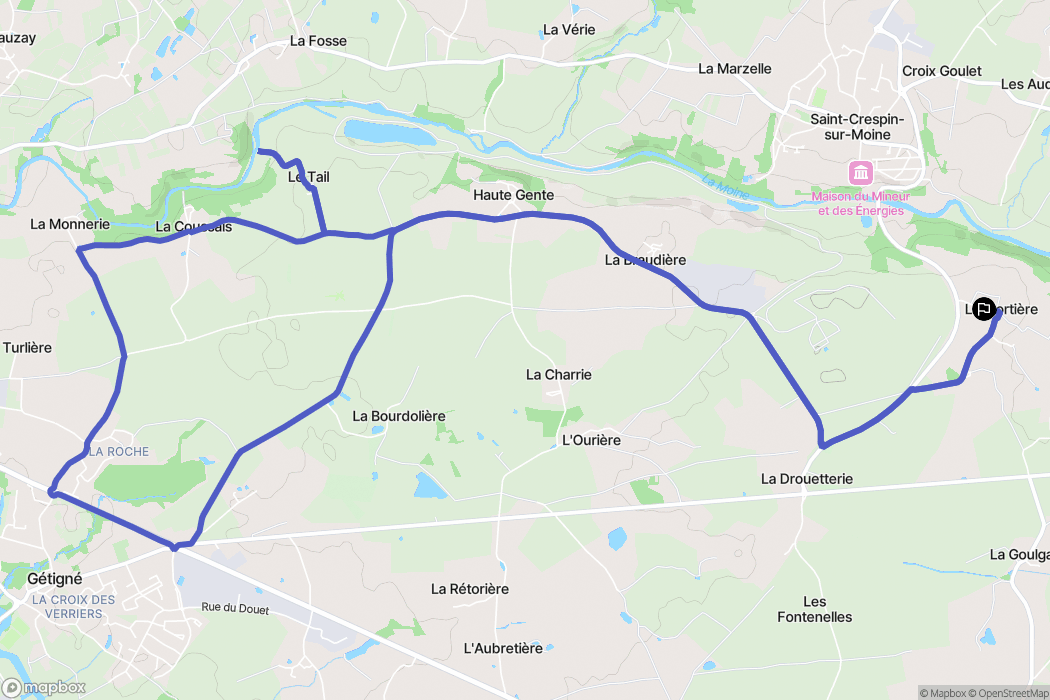 Gétigné : carte du parcours de randonnée - France
