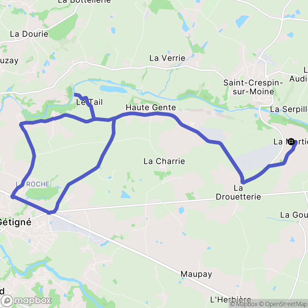 Gétigné : carte du parcours de randonnée - France