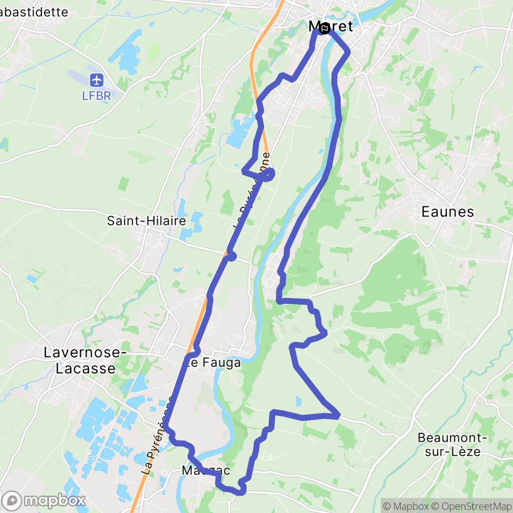 Muret : carte du parcours de randonnée - France