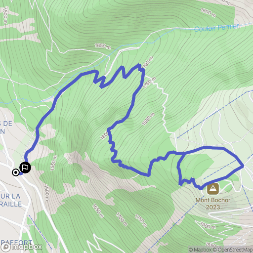 Pralognan-la-Vanoise : carte du parcours de randonnée - France