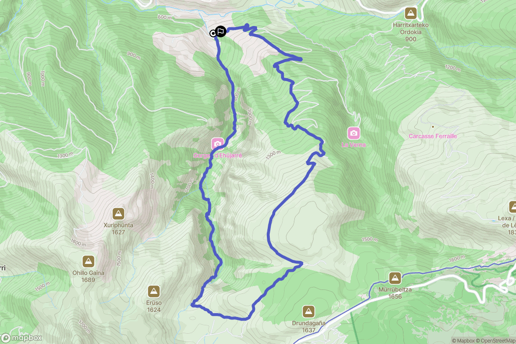 Sainte-Engrâce : carte du parcours de randonnée - France